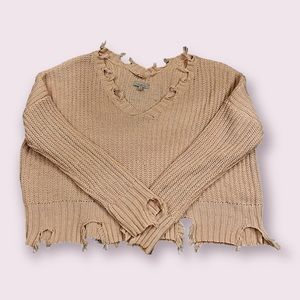 Pink Cropped Wonderly Sweater